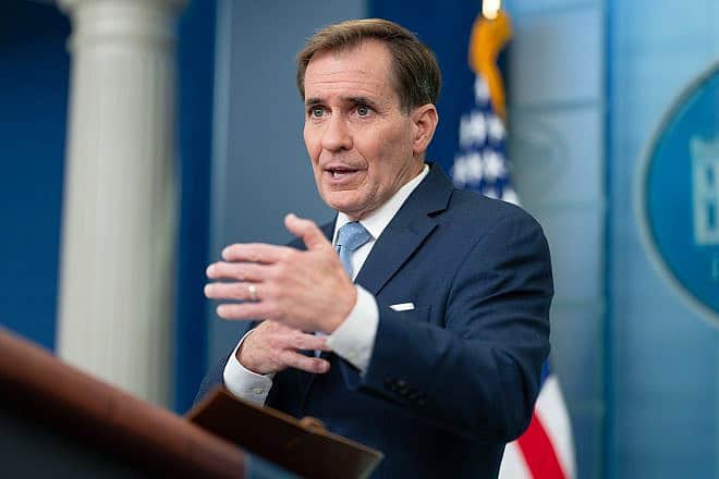 U.S. National Security Council spokesman John Kirby speaks to reporters at the White House, Oct. 3, 2023. Photo by Oliver Contreras/White House.