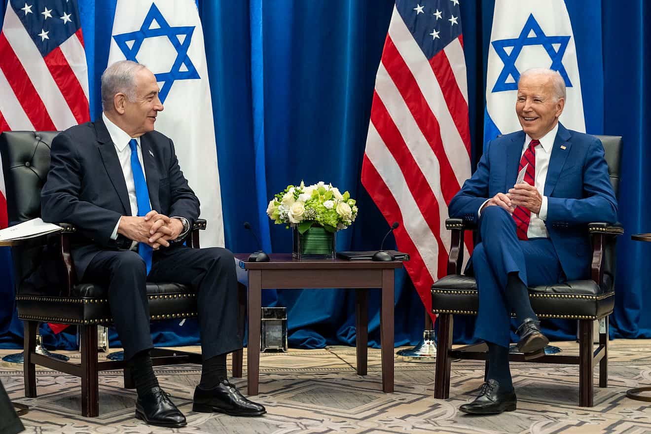 Israeli Prime Minister Benjamin Netanyahu meets with U.S. President Joe Biden in New York, Sept. 20. 2023. Credit: Cameron Smith/Official White House photo.