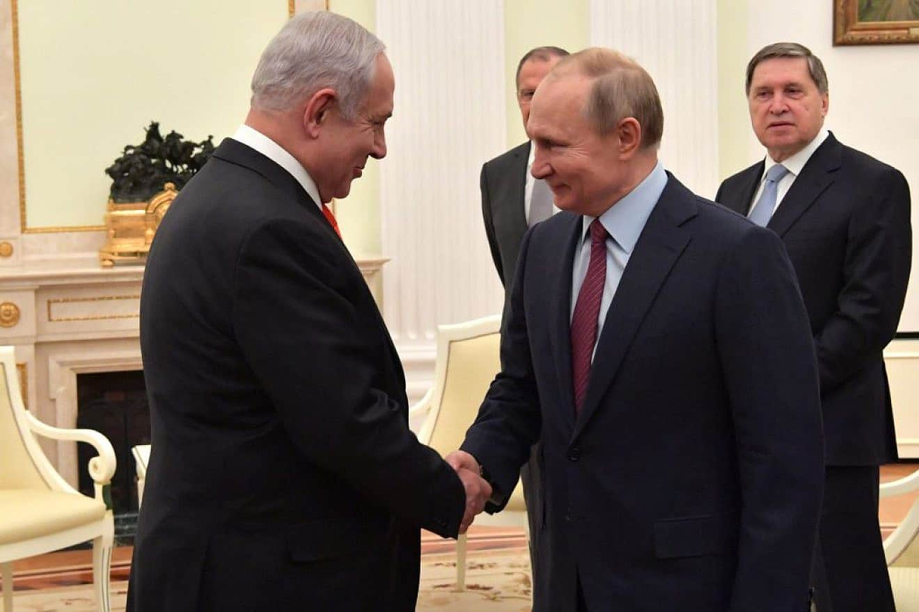 Israeli Prime Minister Benjamin Netanyahu meets with Russian President Vladimir Putin at the Kremlin in Moscow, Jan. 30, 2020. Photo by Kobi Gideon/GPO.