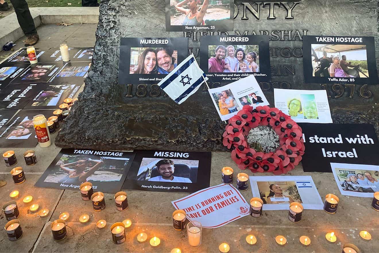 A candlelit vigil in London outside of 10 Downing Street in drew thousands in support of Israel, and out of concern for missing civilians and soldiers, Oct. 9, 2023. Source: Jewish Leadership Council.