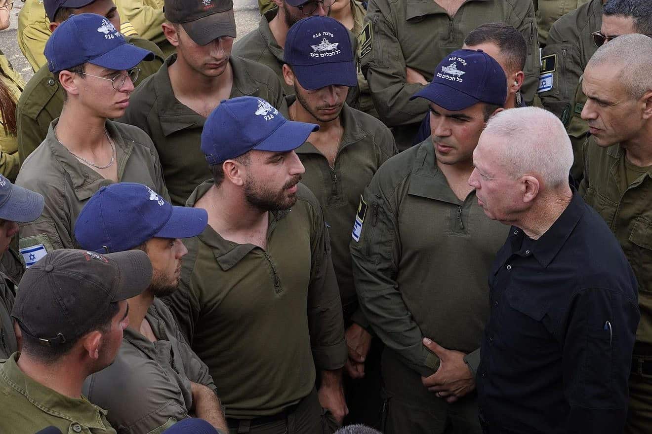 Israeli Defense Minister Yoav Gallant visits a naval base in Ashdod on Oct. 23, 3023. Photo by Ariel Hermoni/Israeli Defense Ministry.