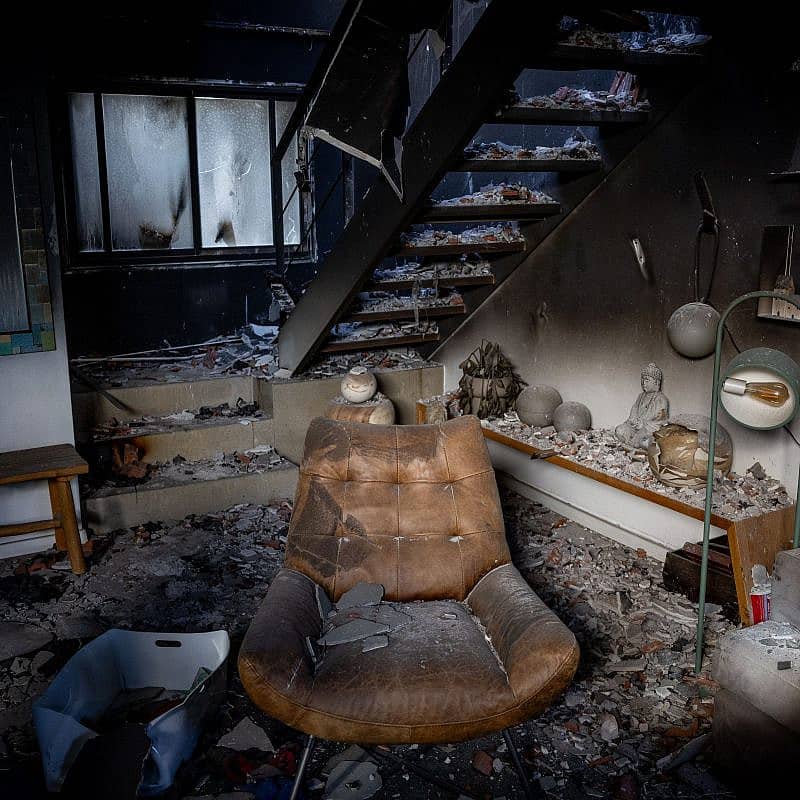 The destruction caused by Hamas terrorist on Oct. 7 when they infiltrated Kibbutz Be'eri, near the Israeli border with the Gaza Strip, and slaughtered civilians, Oct. 17, 2023. Photo by Yonatan Sindel/Flash90..
