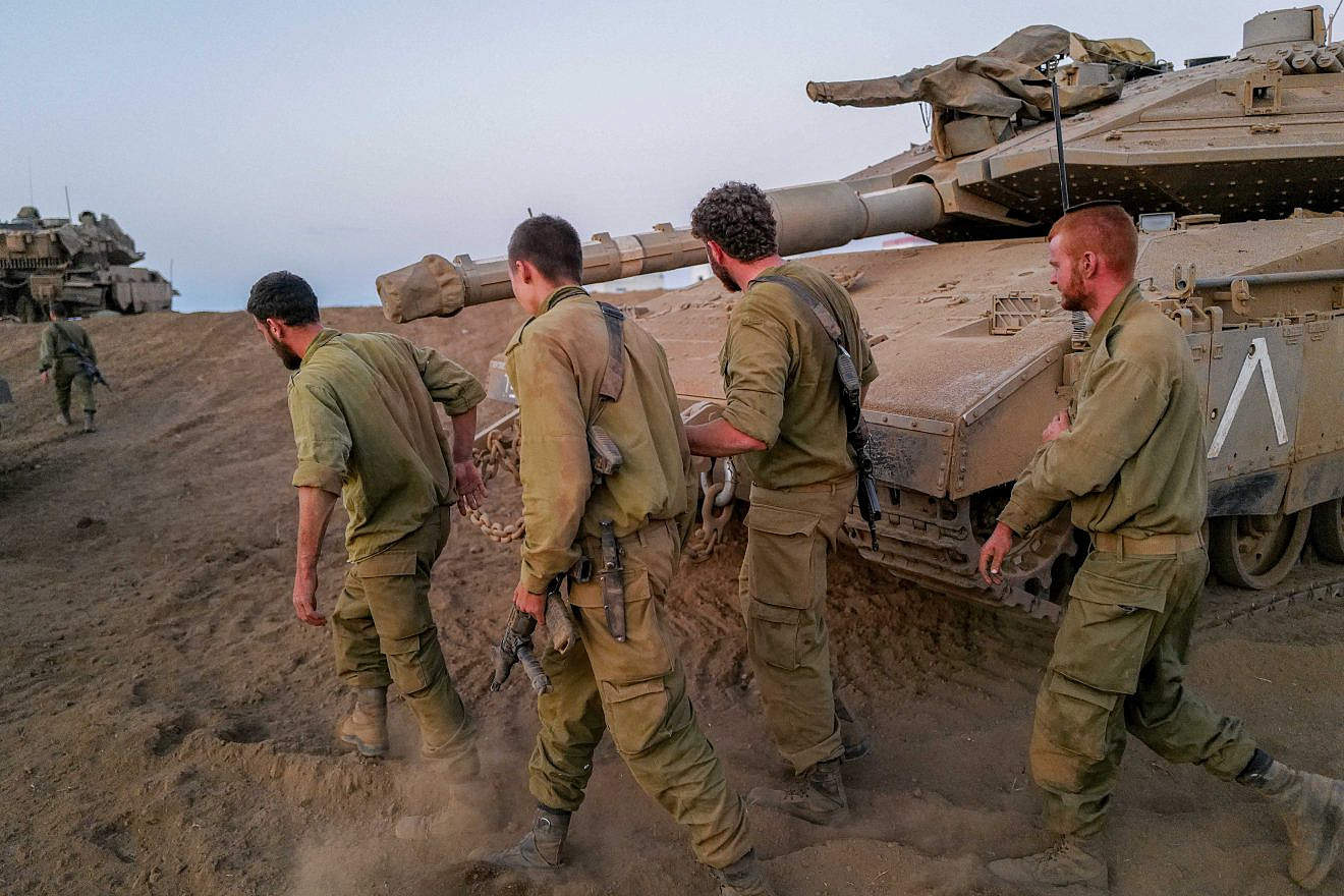 Israel Defense Forces armored division at a staging area near the northern Israeli border with Lebanon, Oct. 14, 2023. Photo by Michael Giladi/Flash90.