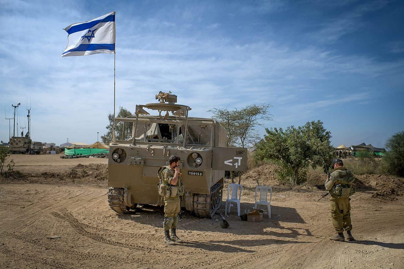 Israel Defense Forces in southern Israel on Oct. 21, 2023. Photo by Gili Yaari/Flash90.