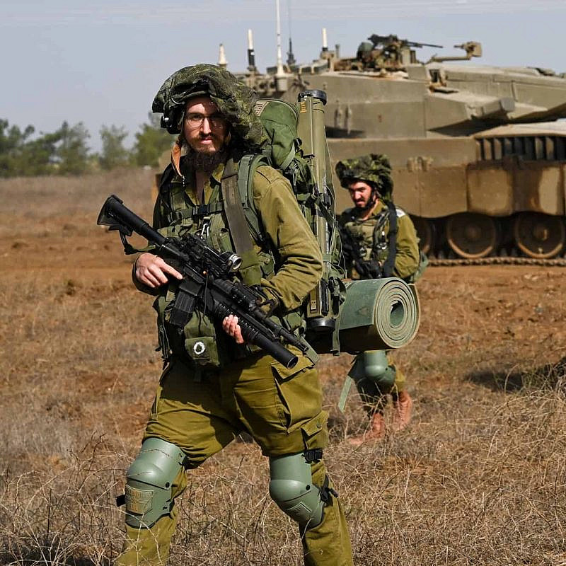 Israel Defense Forces reserve infantry and Merkava tank soldiers train in a military exercise in the Golan Heights on Oct. 23, 2023. Photo by Michael Giladi/Flash90.