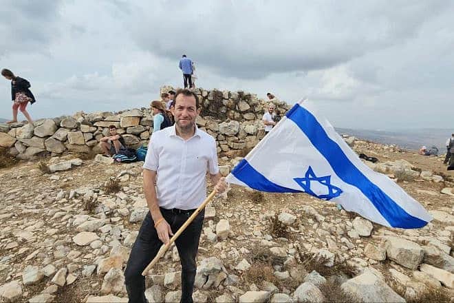 Samaria Regional Council head Yossi Dagan during a march to the biblical site of Joshua's Altar on Mount Ebal in Samaria, Oct. 2, 2023. Photo by Elihay Menachem/Samaria Regional Council.