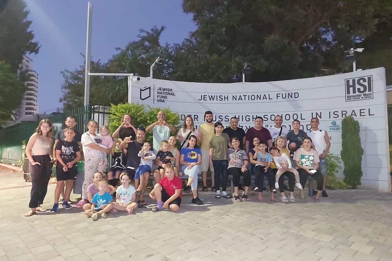 Evacuated families at a Jewish National Fund-USA school