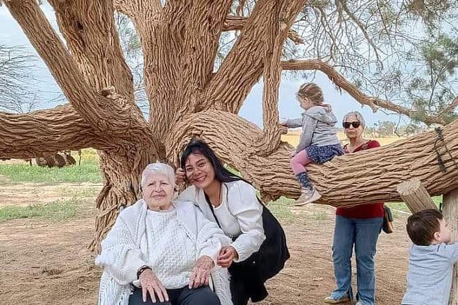 Filipino caregiver Camille Jesalva, 31, with Nitza Hefetz, 95, in Israel. Credit: Courtesy.