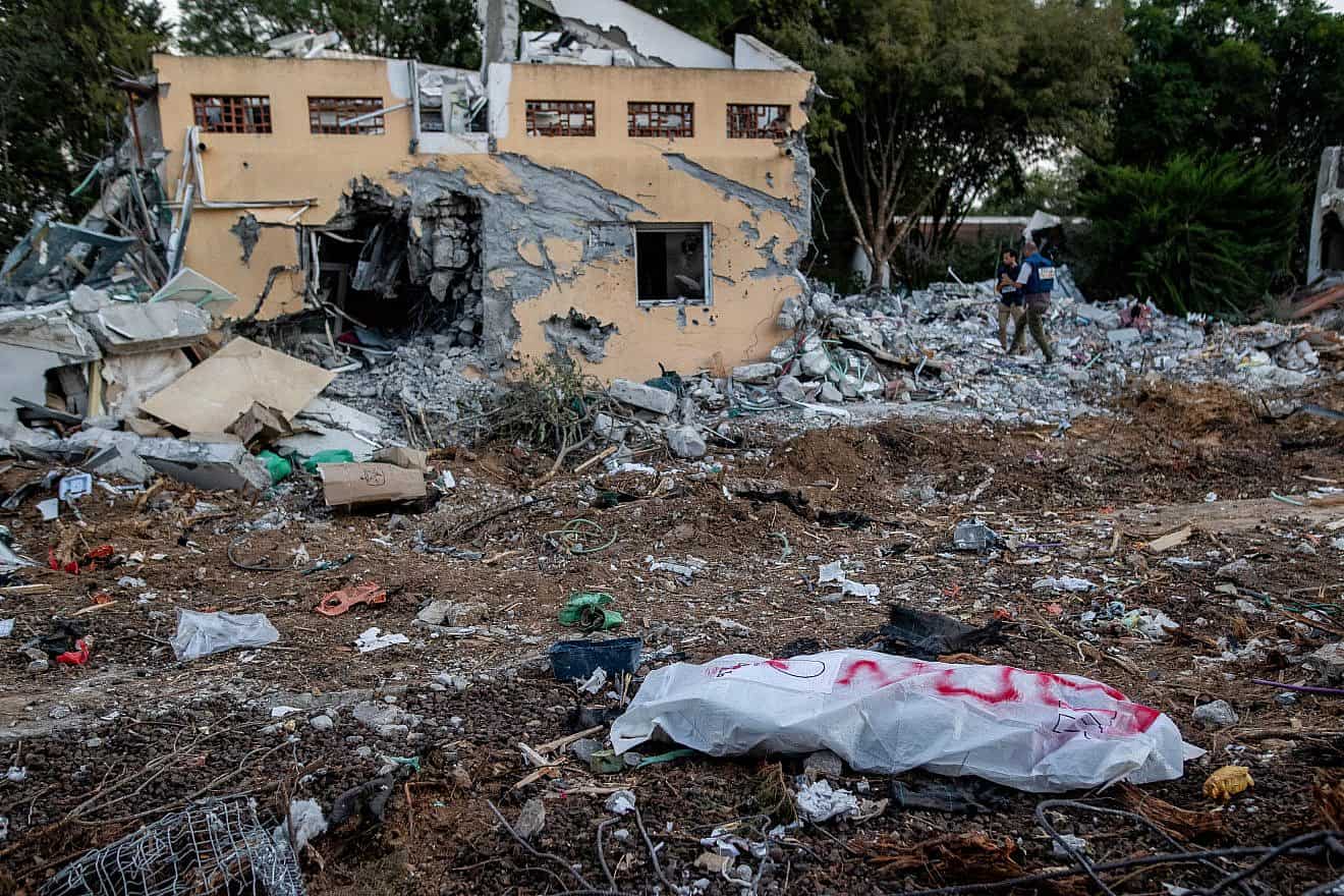 Days after Oct. 7, the destruction can be seen after the assault by Hamas terrorists in Kibbutz Be'eri, near Gaza border in southern Israel, Oct. 11, 2023. Photo by Oren Ben Hakoon/Flash90.