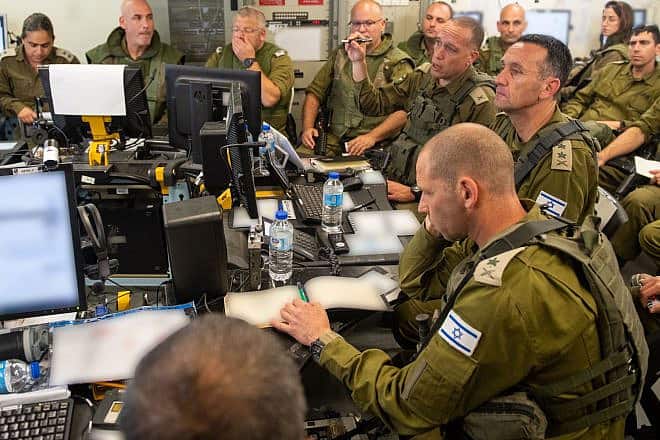 A situational assessment conducted by IDF Chief of Staff Lt. Gen. Herzi Halevi, with the commanders and soldiers in southern Israel. Credit: IDF Spokesperson's Unit.