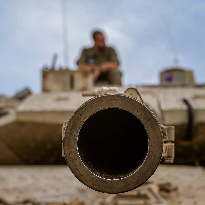 Israeli soldiers at a staging area near the border with Lebanon in northern Israel, Oct. 30, 2023. Photo by Ayal Margolin/Flash90.
