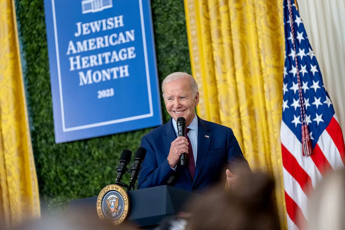 U.S. President Joe Biden speaks at the White House during Jewish Heritage Month on May 16, 2023. Credit: Official White House Photo by Adam Schultz.