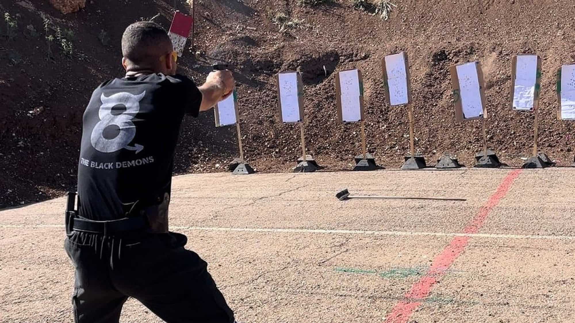 An Israeli at a gun range. Photo by Mor Amar/TPS.