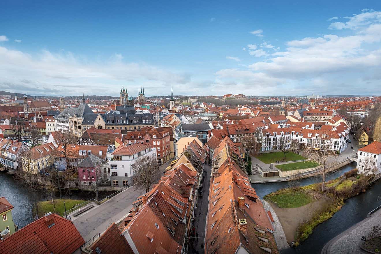 Panoramic aerial view of Erfurt, the capital of the German state Thuringia. Credit: Diego Grandi/Shutterstock.