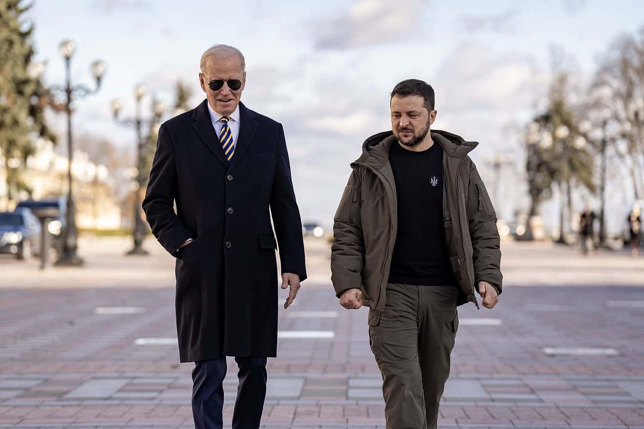 U.S. President Joe Biden and Ukrainian President Volodymyr Zelenskyy on Feb. 20, 2023 in Kyiv, Ukraine. Credit: Adam Schultz/White House.
