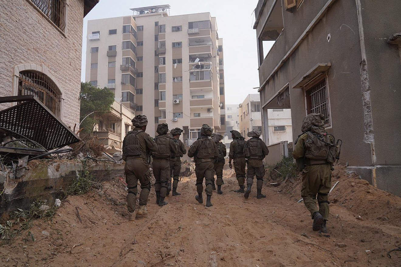 Israeli troops operating in the Hamas-ruled Gaza Strip, Nov. 13, 2023. Credit: IDF.