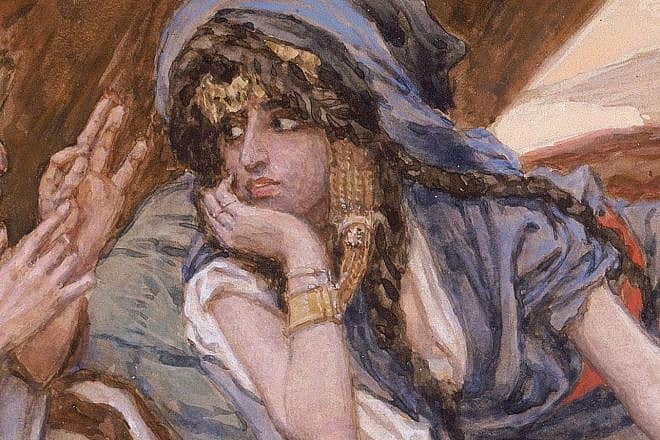 “Abram's Counsel to Sarai,” watercolors and gouache, painting by James Jacques Joseph Tissot, c. 1896-1902. Credit: Jewish Museum via Wikimedia Commons.
