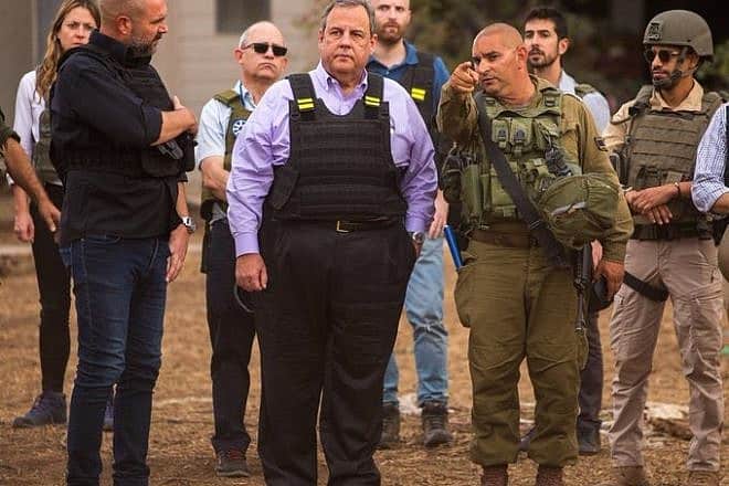Republican presidential candidate and former governor of New Jersey visits Kfar Aza, a kibbutz in southern Israel that was decimated on Oct. 7 by Hamas terrorists, Nov. 12, 2023. Source: X/Twitter (Chris Christie).