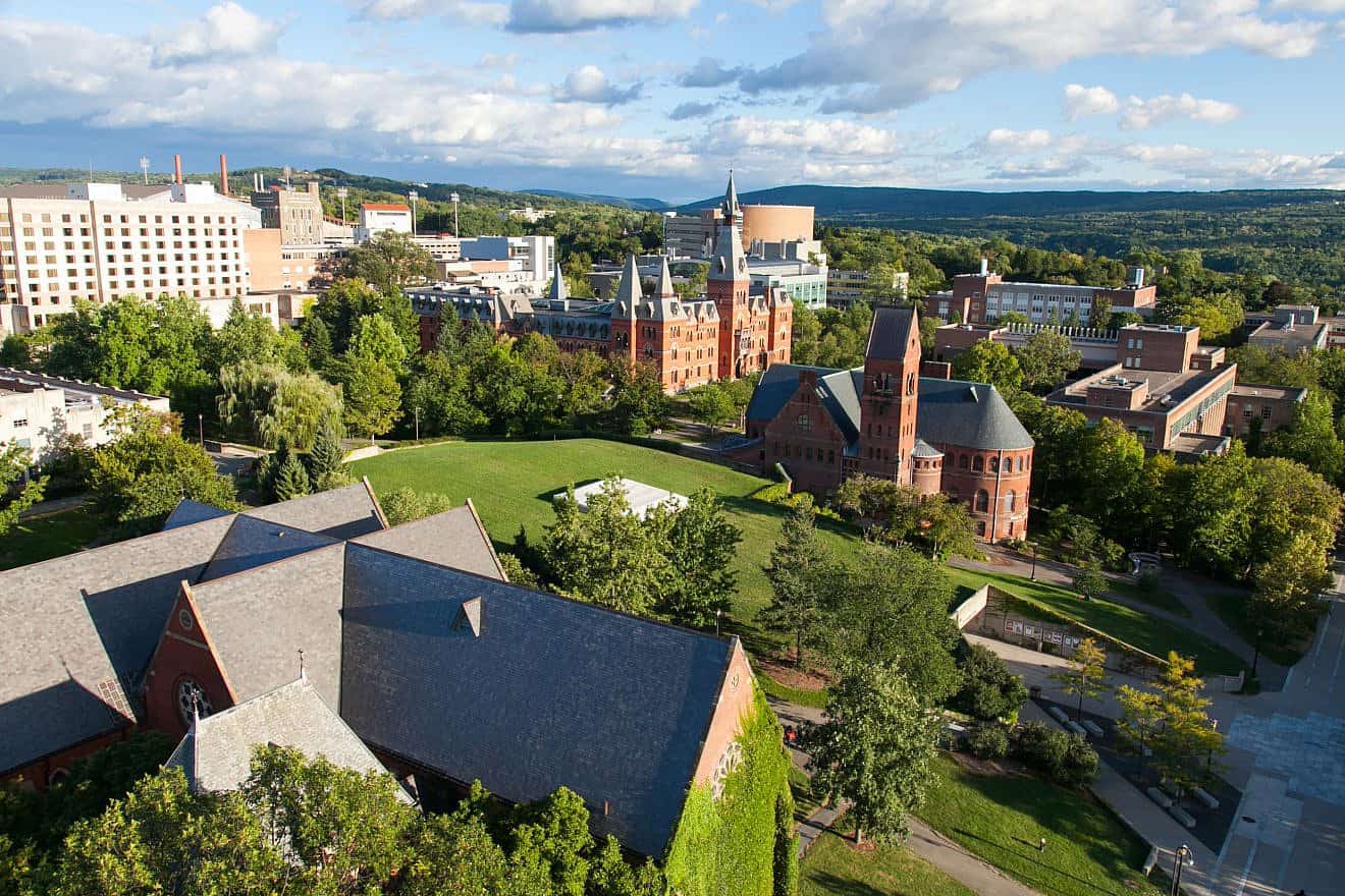 An overlook of Cornell University campus from the Uris Library. Credit: Lewis Liu/Shutterstock.