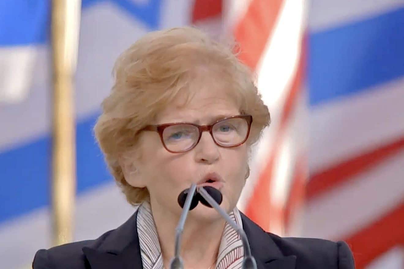 Deborah Lipstadt, U.S. special envoy to monitor and combat antisemitism, addresses the nearly 300,000 attendees of the “March for Israel” rally in Washington, D.C., on Nov. 14, 2023. Source: Screenshot.
