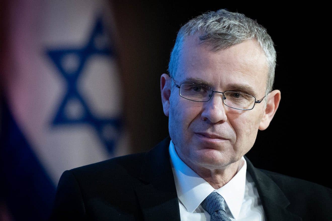 Israeli Minister of Justice Yariv Levin attends a conference at the Begin Heritage Center in Jerusalem, Sept. 5, 2023. Photo by Chaim Goldberg/Flash90.