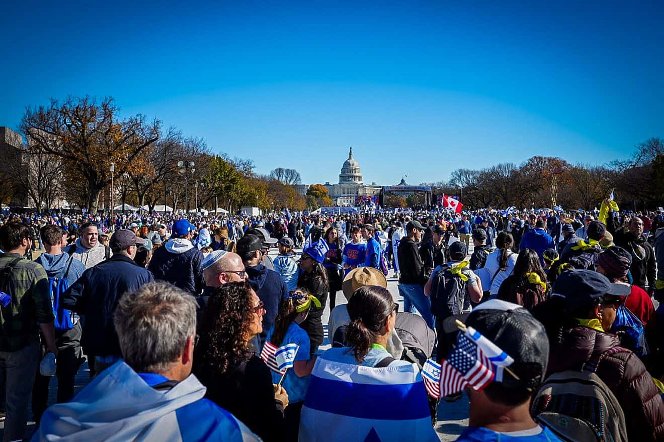 Nearly 300,000 people attended the "March for Israel" rally on the National Mall in Washington, D.C., on Nov. 14, 2023. Photo by Shay Shohat/Flash90.