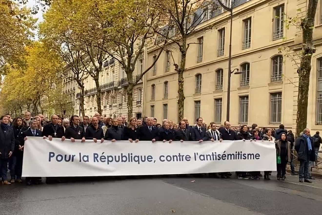 An estimated 105,000 people took part in the march against antisemitism in Paris, Nov. 12, 2023. Source: X.