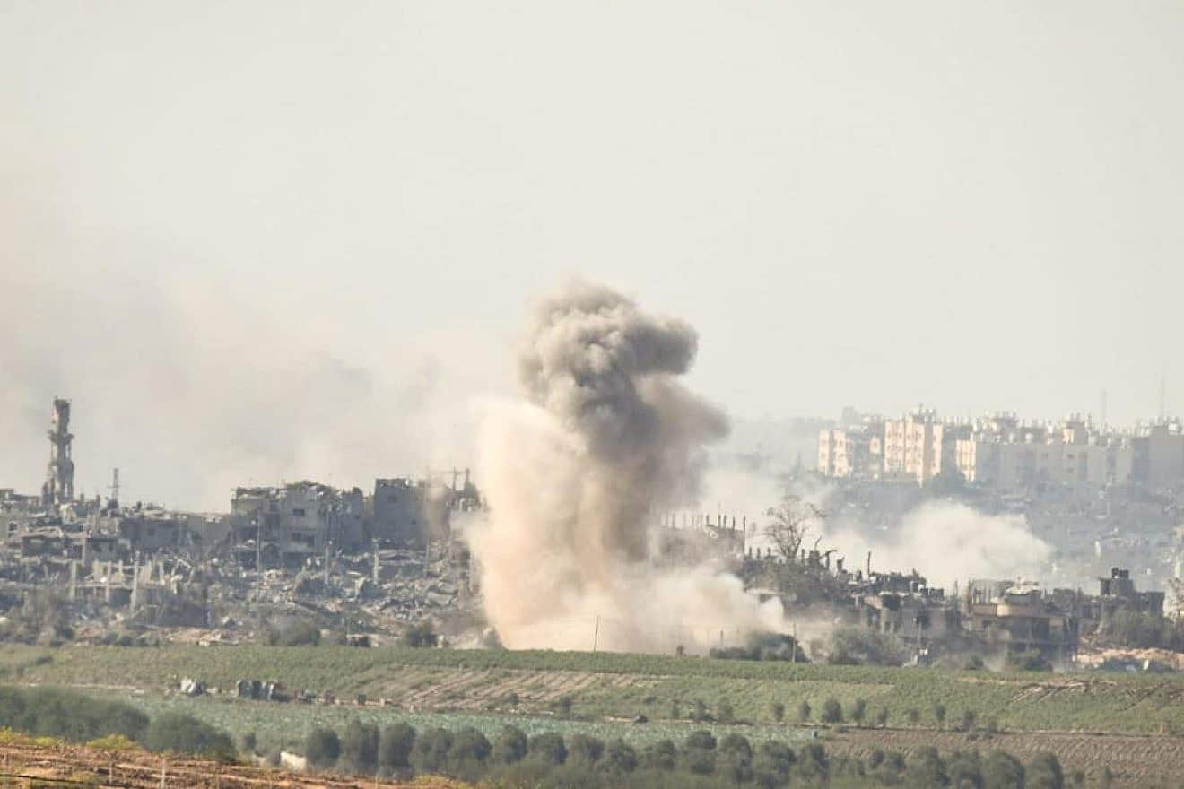 An Israel airstrike on a terrorist position in the northern Gaza Strip, Nov. 4, 2023. Photo by Kobi Richter/TPS.