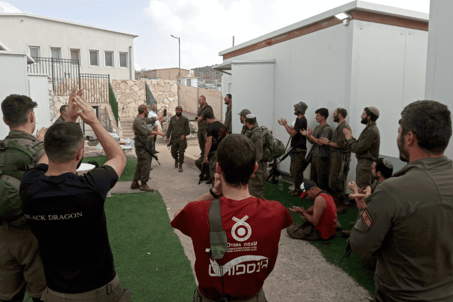 IDF reservists at AFYBA school site
