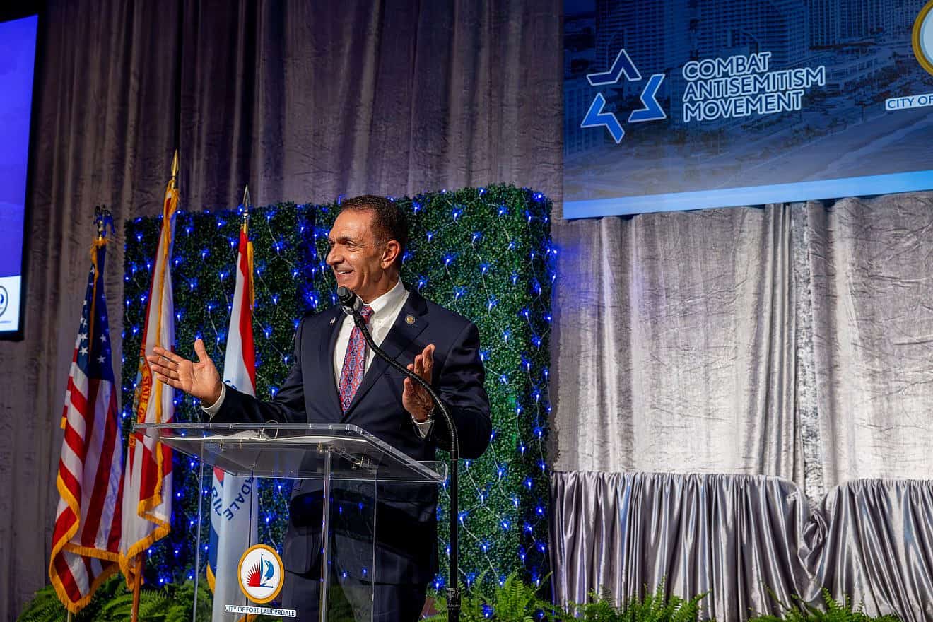 Dean Trantalis, mayor of Fort Lauderdale, Fla., at the North American Mayors Summit Against Antisemitism on Nov. 15-16, 2023. Credit: Bonomotion Video Agency.