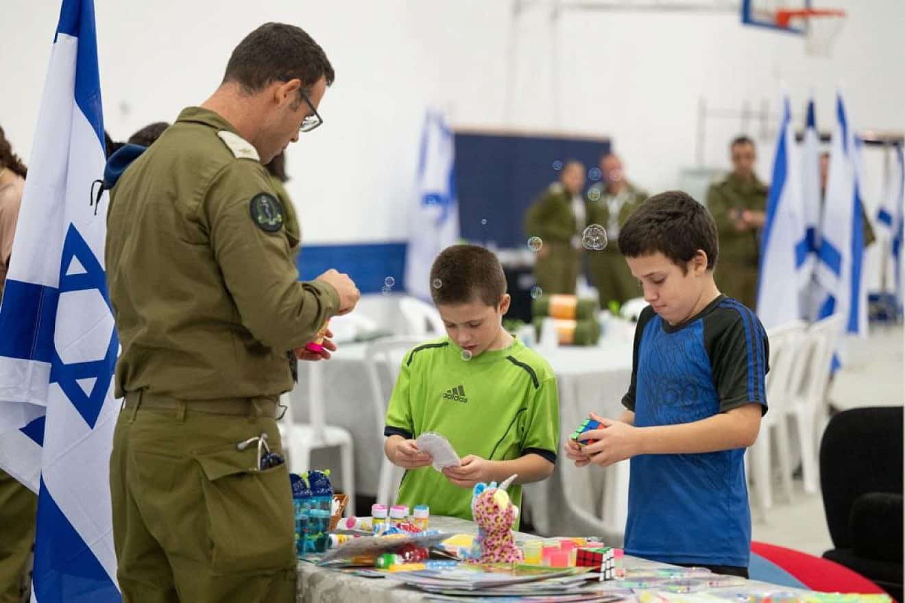 Gal and Tal Almog-Goldstein, who returned to Israel on Nov. 26, 2023, at the Hatzerim Air Force Base. Credit: Courtesy.