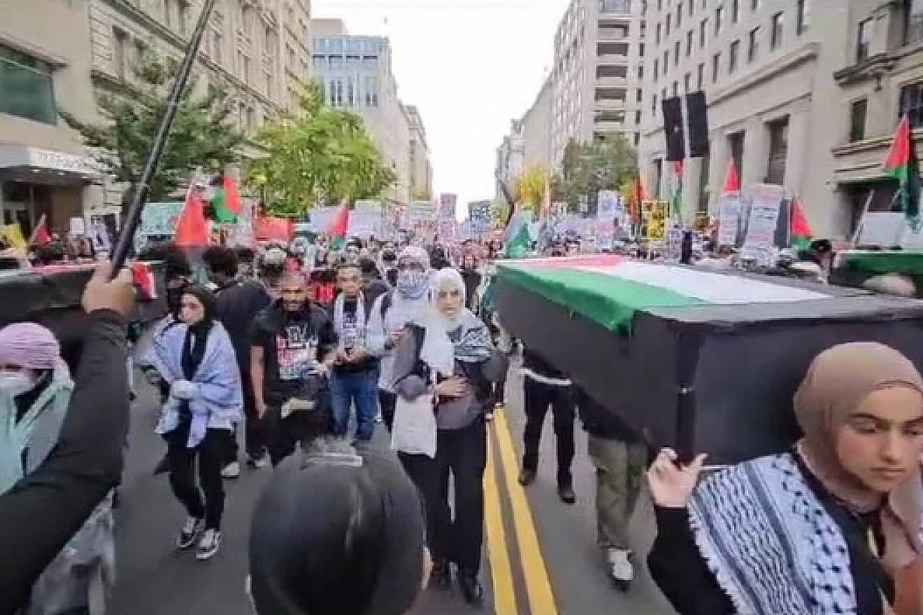 Hamas fans march in Washington, DC, Nov. 4, 2023. Source: X/Screenshot.
