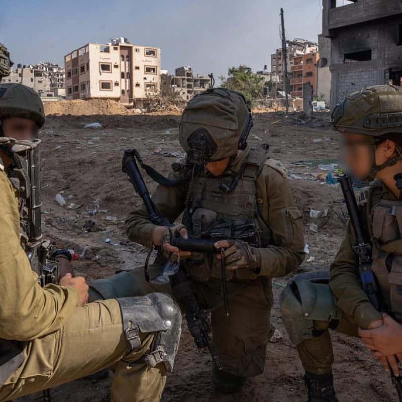 Men and women of the 498th "Shahar" Search and Rescue Battalion operate in the Gaza Strip, Nov. 19, 2023. Credit: IDF Spokesperson.