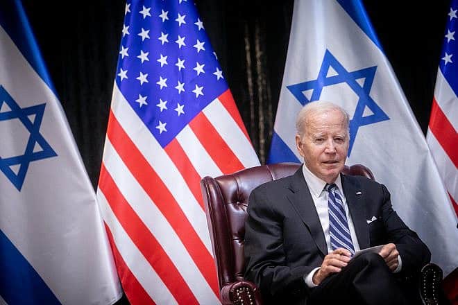 U.S. President Joe Biden in Tel Aviv on Oct. 18, 2023. Photo by Miriam Alster/Flash90.