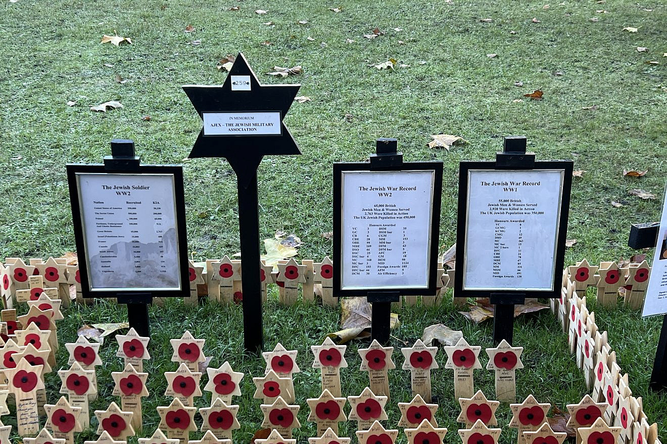 Stars of David memorialize thousands of Jewish men and women who died serving in the British military at the Royal British Legion Field of Remembrance at Westminster Abbey, November 2023. Photo by Georgia L. Gilholy.