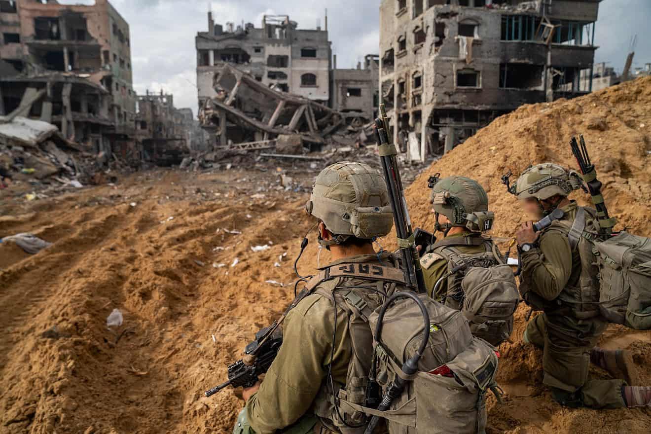 Israeli soldiers operating in the Gaza Strip, Nov. 22, 2023. Credit: IDF.
