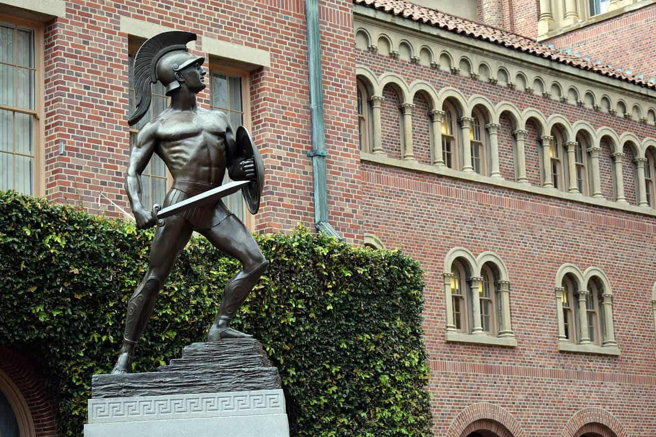 Tommy Trojan statue at the University of Southern California (USC). Credit: Ryan Sabillo/Shutterstock.