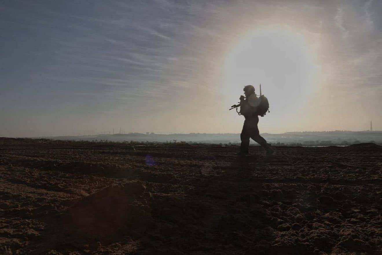 An IDF soldier in the Gaza Strip, Nov. 24, 2023. Credit: TPS.