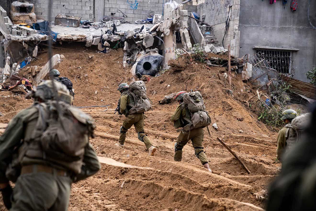 Israeli troops operating in the Hamas-ruled Gaza Strip, Dec. 31, 2023. Credit: IDF.