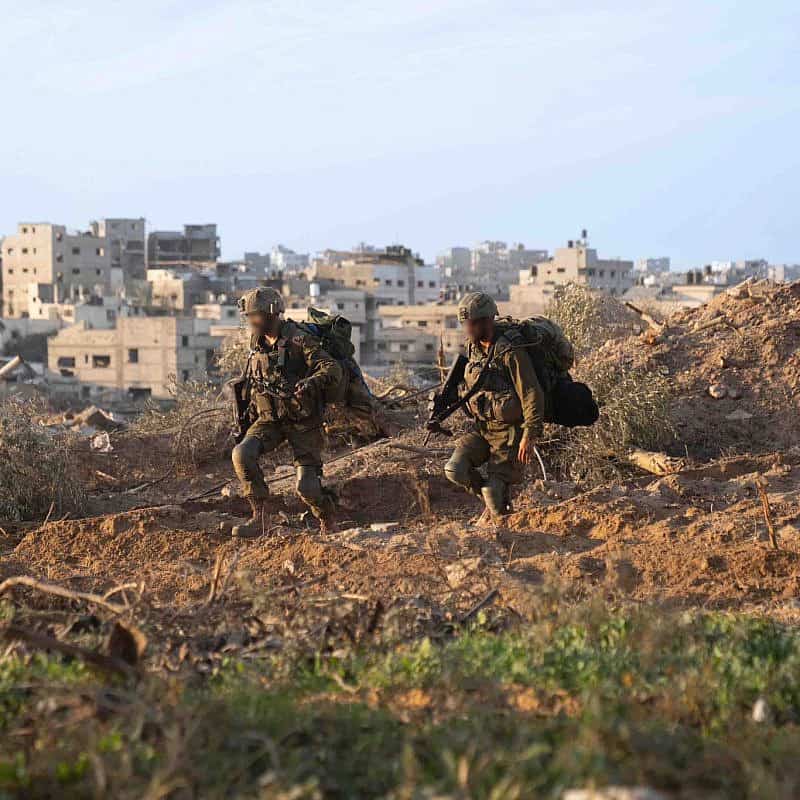Israeli troops operating in the Hamas-ruled Gaza Strip, Dec. 7, 2023. Credit: IDF.