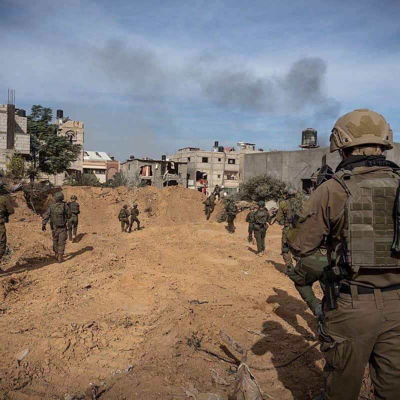 Israeli troops operating in the Hamas-ruled Gaza Strip, Dec. 12, 2023. Credit: IDF.