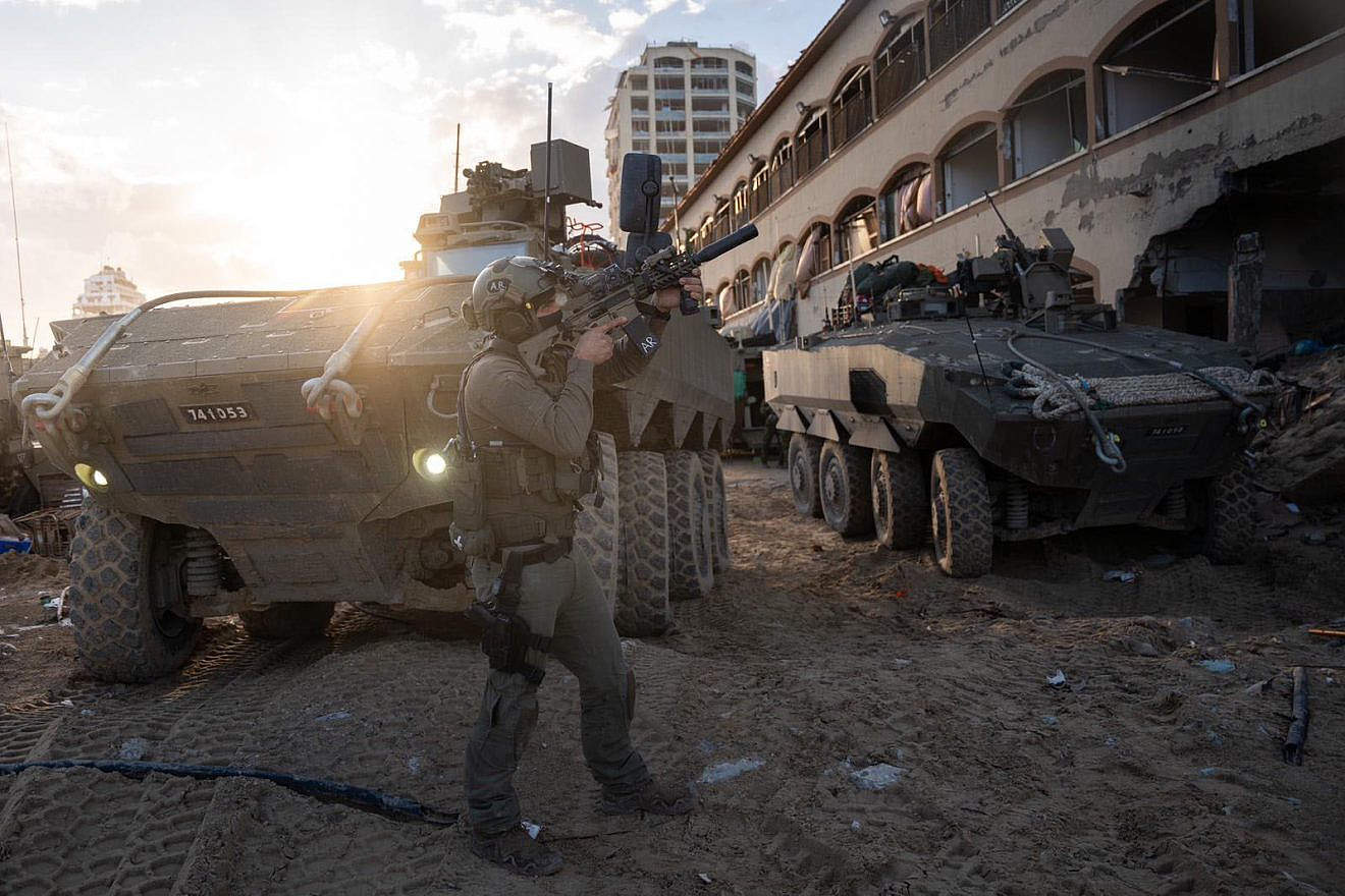 Israeli soldiers operating in the Gaza Strip, Dec. 11, 2023. Credit: IDF.