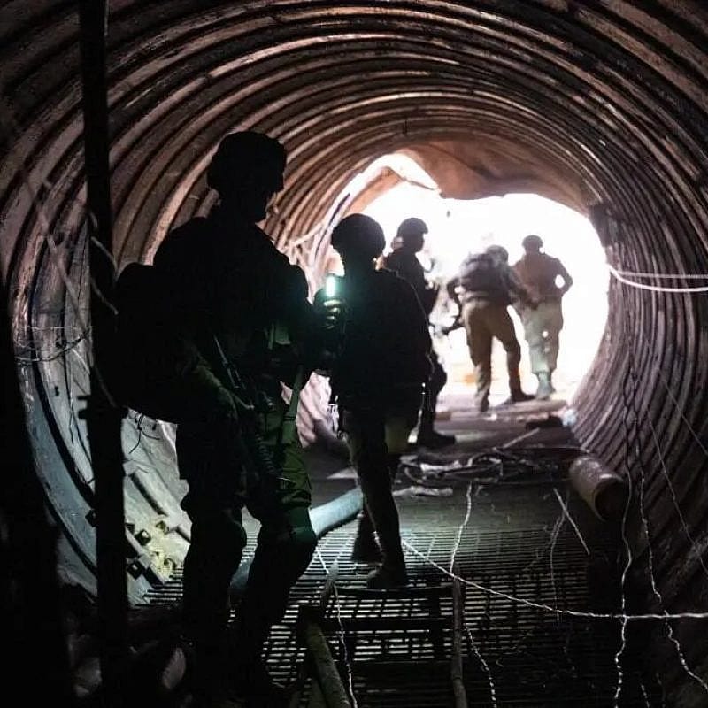 A Hamas tunnel in the Gaza Strip, December 2023. Credit: IDF.