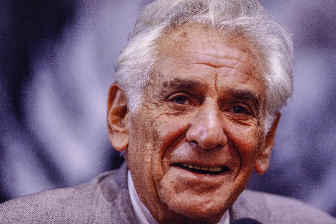 Leonard Bernstein, an American conductor, composer, pianist, music educator, author and humanitarian, in London in 1986. Credit: Go My Media/Shutterstock.