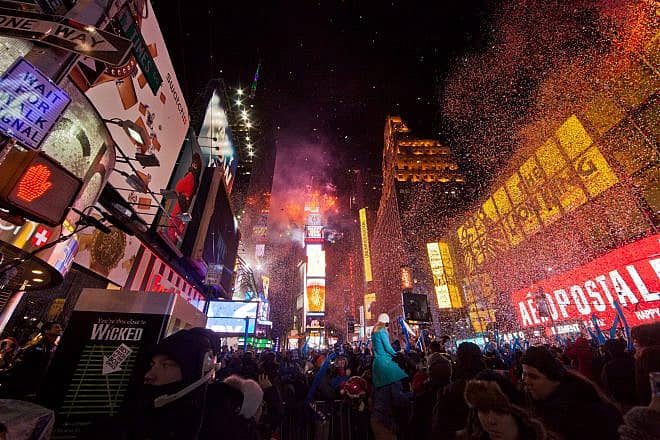 A typical New Year's Eve celebration in Times Square, New York. Credit: Anthony Quintano via Wikimedia Commons.