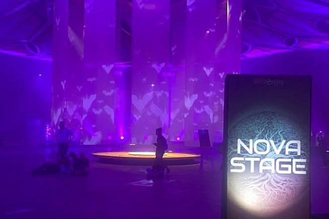 The Nova stage, recreated for the "Nova 6.29" exhibit at the Tel Aviv Expo Center, Dec. 25, 2023. Credit: Amelie Botbol.