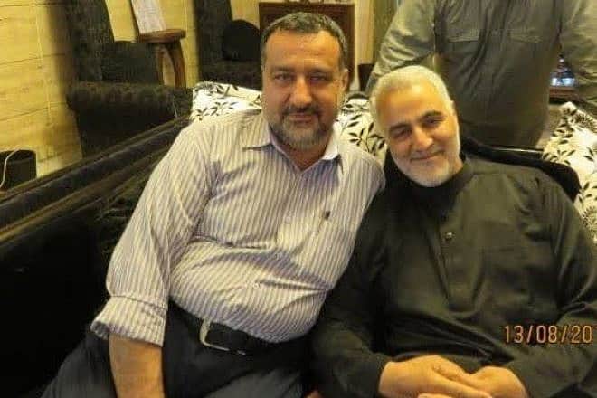 Razi Mousavi in a photo together with Qasem Soleimani. Both were senior IRGC Quds force members that were assassinated. Source: Wikimedia Commons.