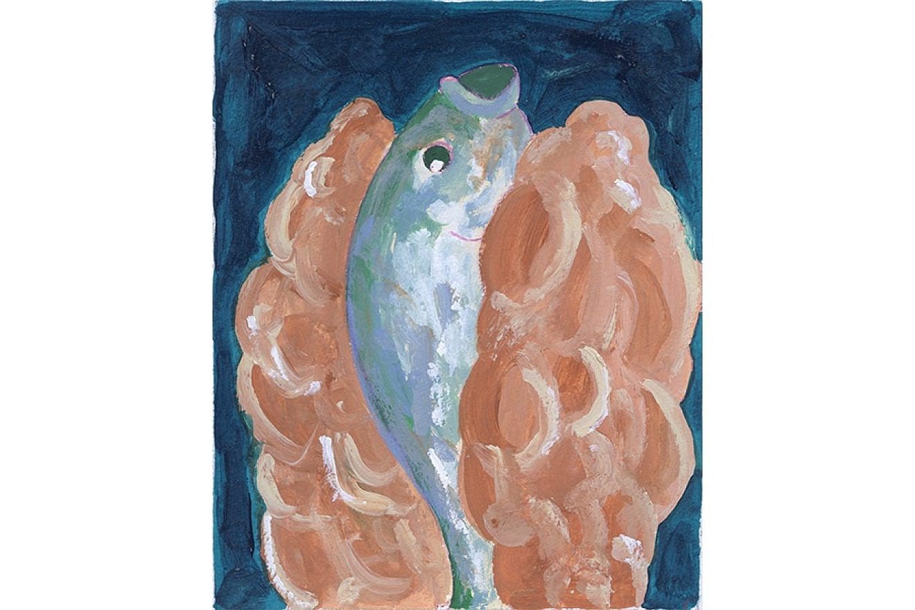 "Shabbat Fish" (2003) by Mark Podwal. Acrylic and colored pencil on paper. Credit: Mark Podwal.