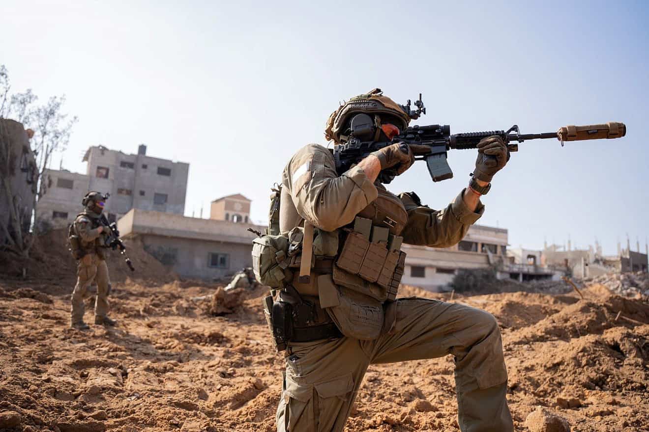Israeli soldiers operating in the Gaza Strip, Dec. 25, 2023. Credit: IDF.