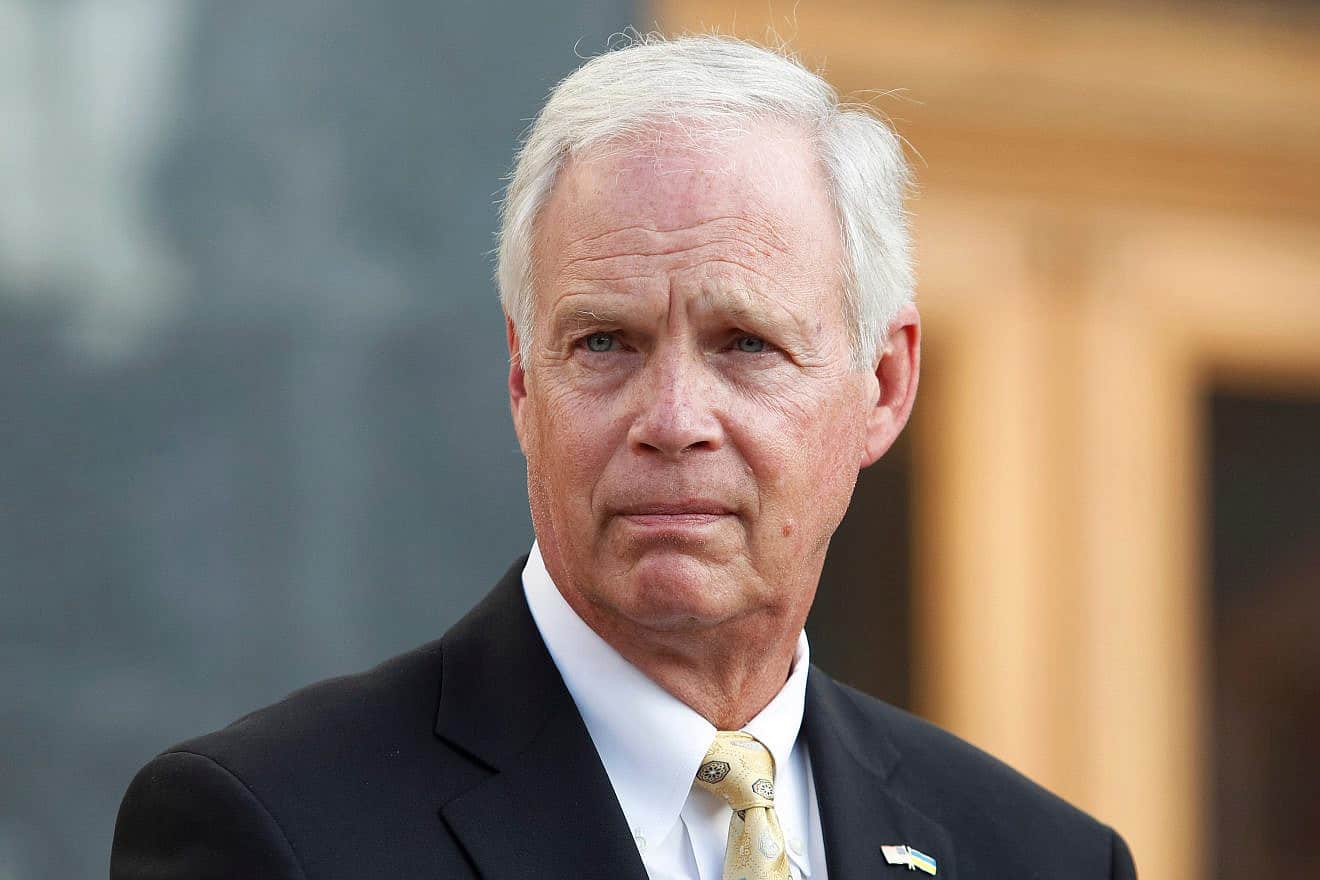 Sen. Ron Johnson (R-Wis.) on Sept. 5, 2019 at a press conference after meeting with Ukrainian President Volodymyr Zelensky in Kiev, Ukraine. Credit: viewimage/Shutterstock.